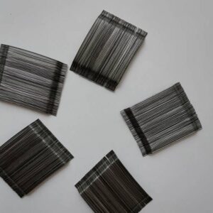 Glued hooked end steel fiber