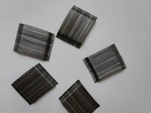 Glued hooked end steel fiber